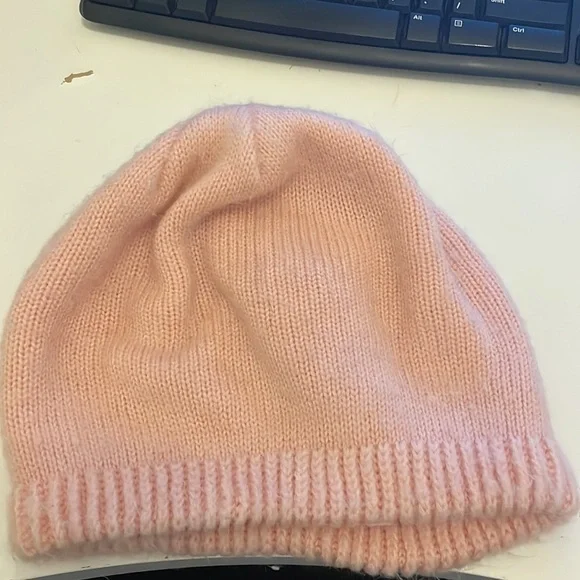 Vintage English Village Pink Knit Beanie Hat - Picture 3 of 6